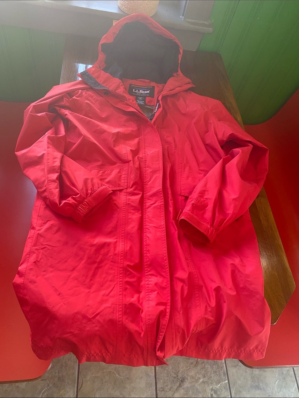 L.L. Bean Bright Red Women’s Gore-Tex Hooded Shell Jacket